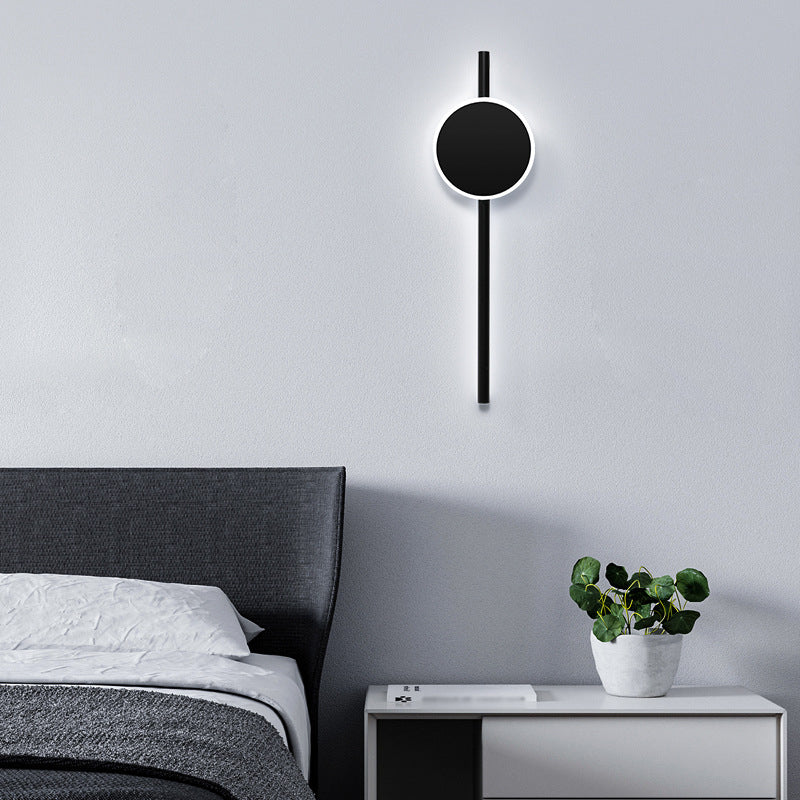 Lisslune | Black Hour Hand Wall Sconce Light Minimalist Metal LED Wall Mount Lighting for Living Room