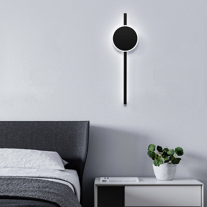 Lisslune | Black Hour Hand Wall Sconce Light Minimalist Metal LED Wall Mount Lighting for Living Room