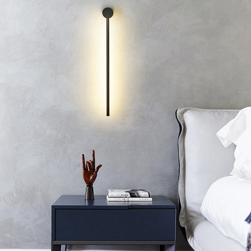 Skørter | Slim Tube Shaped Wall Lighting Contemporary Metal Living Room LED Wall Lamp Fixture