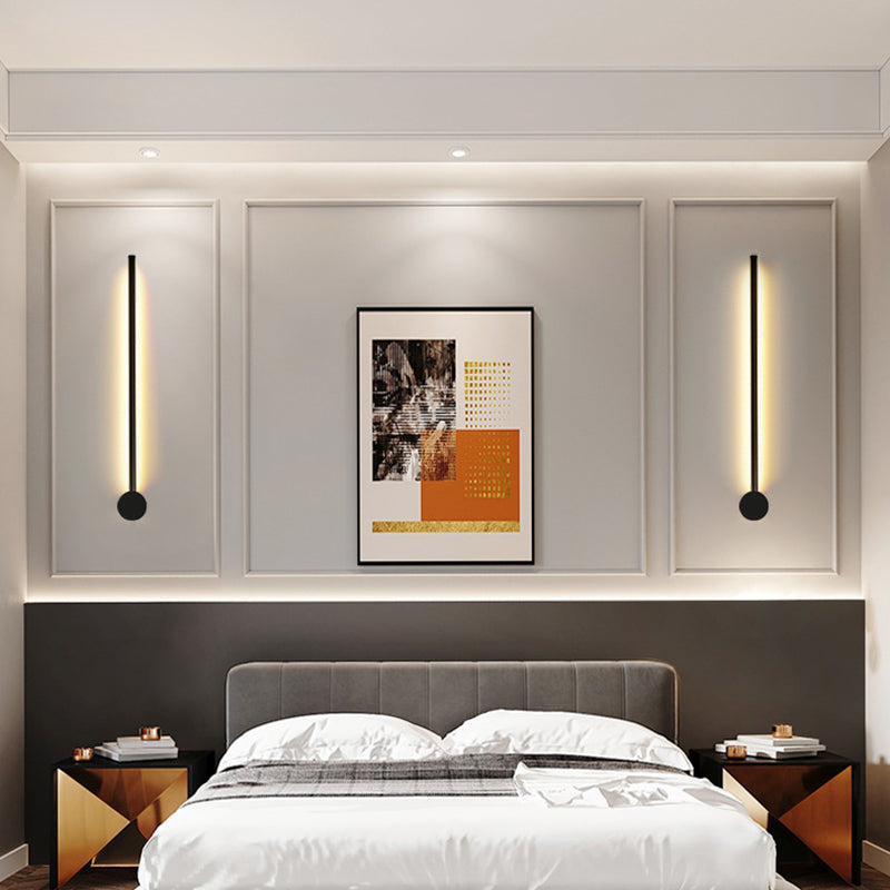 Skørter | Slim Tube Shaped Wall Lighting Contemporary Metal Living Room LED Wall Lamp Fixture