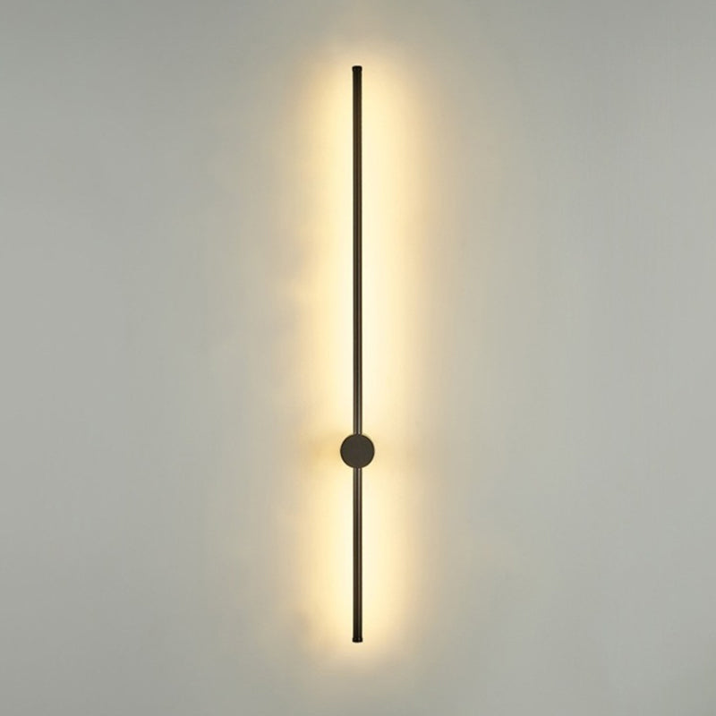 Skørter | Slim Tube Shaped Wall Lighting Contemporary Metal Living Room LED Wall Lamp Fixture