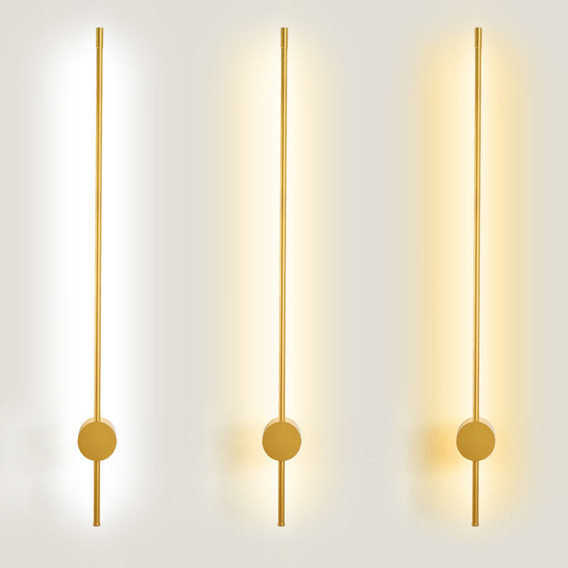 Skørter | Slim Tube Shaped Wall Lighting Contemporary Metal Living Room LED Wall Lamp Fixture