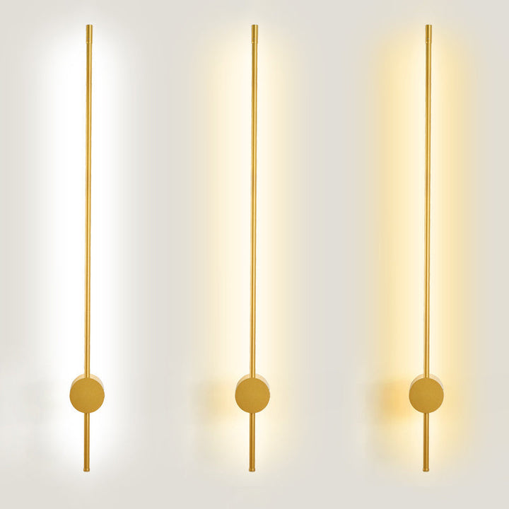 Skørter | Slim Tube Shaped Wall Lighting Contemporary Metal Living Room LED Wall Lamp Fixture
