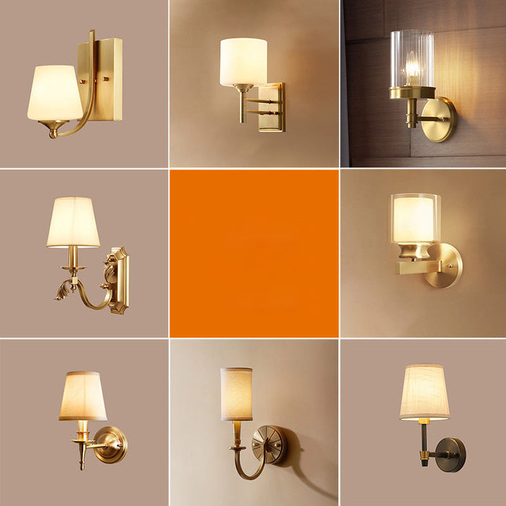 Lisslune | Metallic Candle Holder Wall Light Minimalist 1 Head Wall Mounted Lamp in Gold for Entrance Area