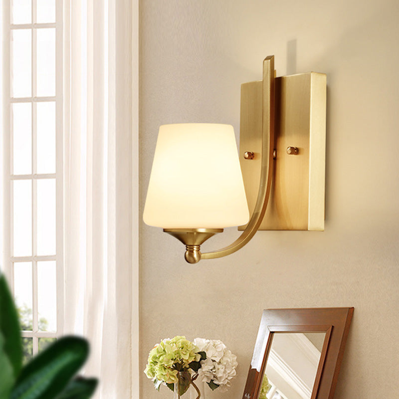 Lisslune | Metallic Candle Holder Wall Light Minimalist 1 Head Wall Mounted Lamp in Gold for Entrance Area