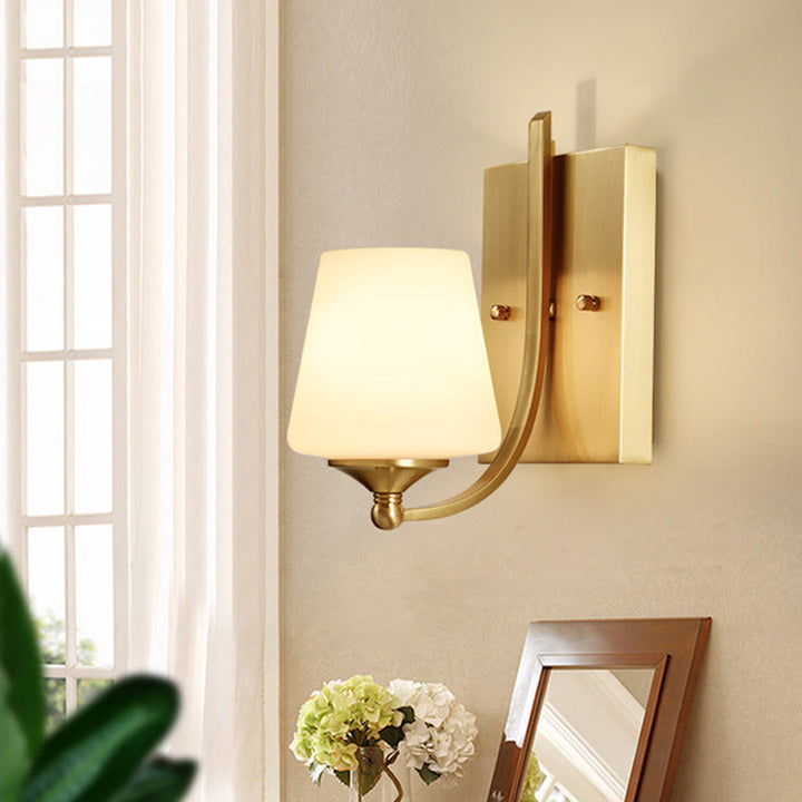 Lisslune | Metallic Candle Holder Wall Light Minimalist 1 Head Wall Mounted Lamp in Gold for Entrance Area