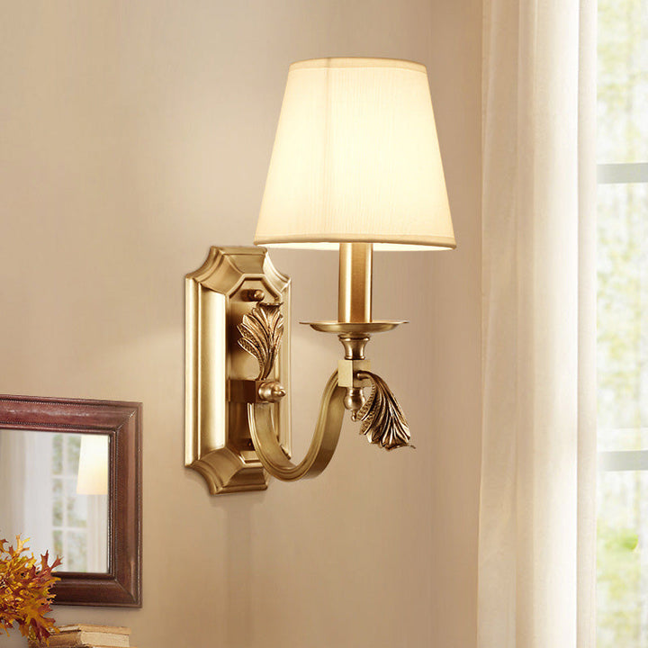 Lisslune | Metallic Candle Holder Wall Light Minimalist 1 Head Wall Mounted Lamp in Gold for Entrance Area