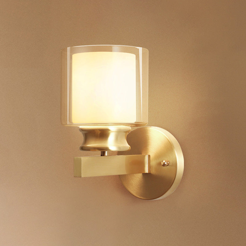 Lisslune | Metallic Candle Holder Wall Light Minimalist 1 Head Wall Mounted Lamp in Gold for Entrance Area