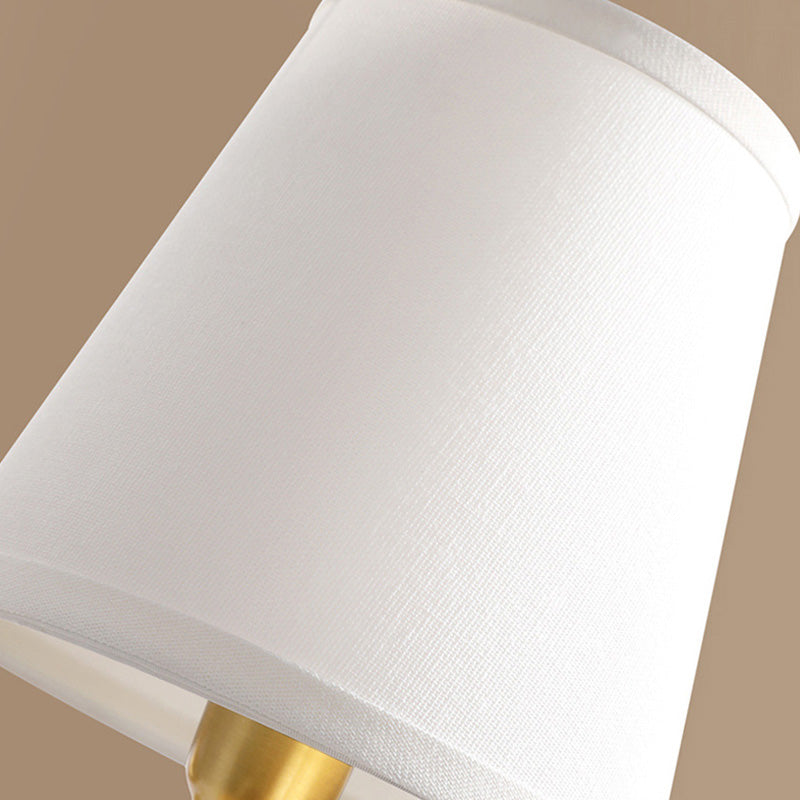 Skørter | Candle Holder Metal Wall Lamp Minimalism 1-Light Wall Mounted Lighting for the Living Room with Conical Fabric Lampshade in Gold