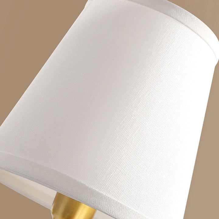 Skørter | Candle Holder Metal Wall Lamp Minimalism 1-Light Wall Mounted Lighting for the Living Room with Conical Fabric Lampshade in Gold