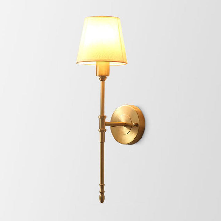 Skørter | Bronze Extended Wall Lamp Light Classic Metal Nightstand Wall Mounted Light with Cone-Shaped Fabric Shade