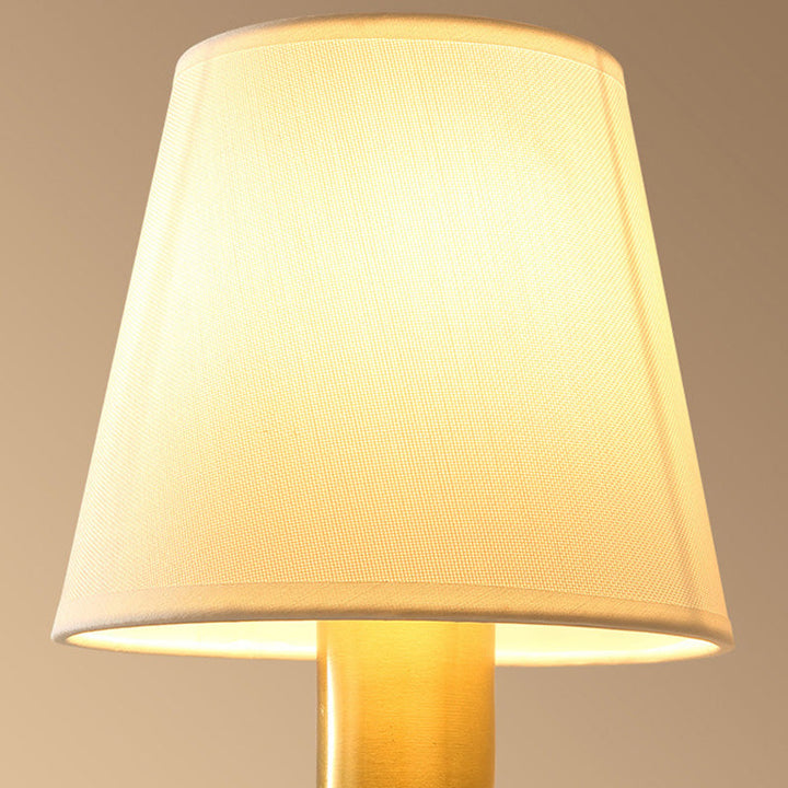 Skørter | Bronze Extended Wall Lamp Light Classic Metal Nightstand Wall Mounted Light with Cone-Shaped Fabric Shade