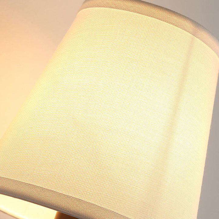 Skørter | 1 Bulb Metal Wall Light Traditional Black Extended Nightstand Wall Lamp with Conical Fabric Shade
