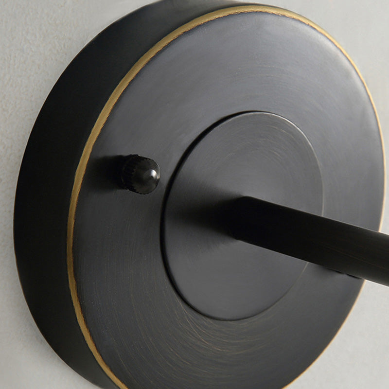 Skørter | 1 Bulb Metal Wall Light Traditional Black Extended Nightstand Wall Lamp with Conical Fabric Shade