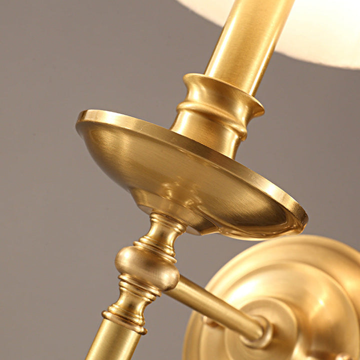 Skørter | Candle holder Living room wall lighting Vintage metal single golden wall lamp with empire fabric shade