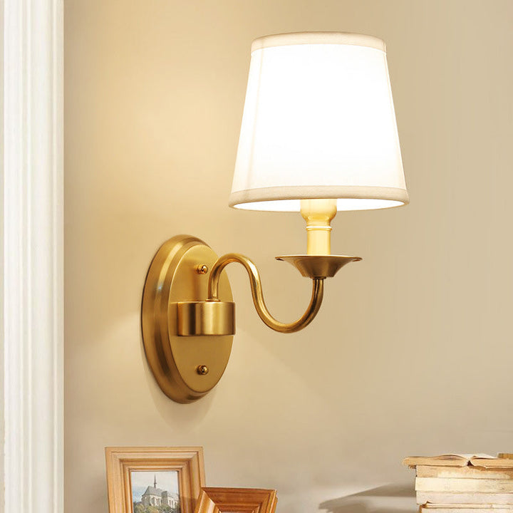 Lisslune | 1 Wall Lamp Simplicity Geometrically Shaped Fabric Wall Lamp in Gold