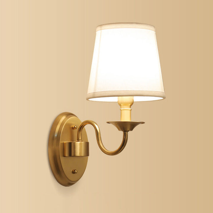 Lisslune | 1 Wall Lamp Simplicity Geometrically Shaped Fabric Wall Lamp in Gold