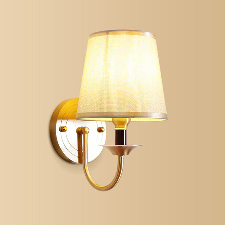 Lisslune | 1 Wall Lamp Simplicity Geometrically Shaped Fabric Wall Lamp in Gold