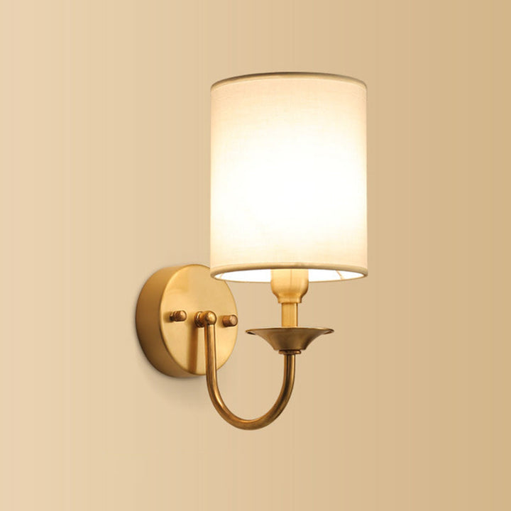 Lisslune | 1 Wall Lamp Simplicity Geometrically Shaped Fabric Wall Lamp in Gold
