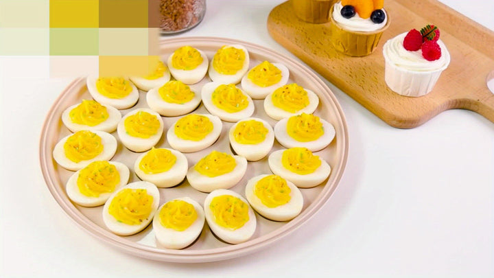 Lisslune | Shindel 3PCS Deviled Egg Platters – Brown Carrier with Lid, Round Tray for 22 Eggs, Perfect Kitchen Home Supplies