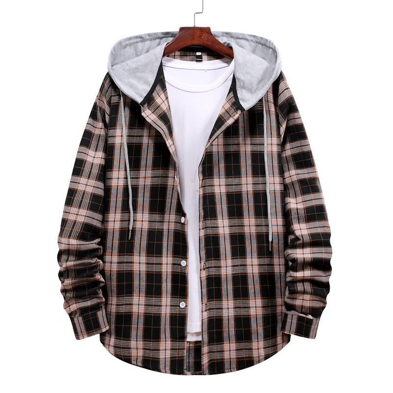 Men's Casual Flannel Shirt with Modern Hood Lisslune