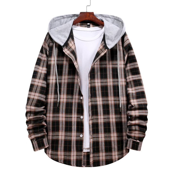 Men's Casual Flannel Shirt with Modern Hood Lisslune