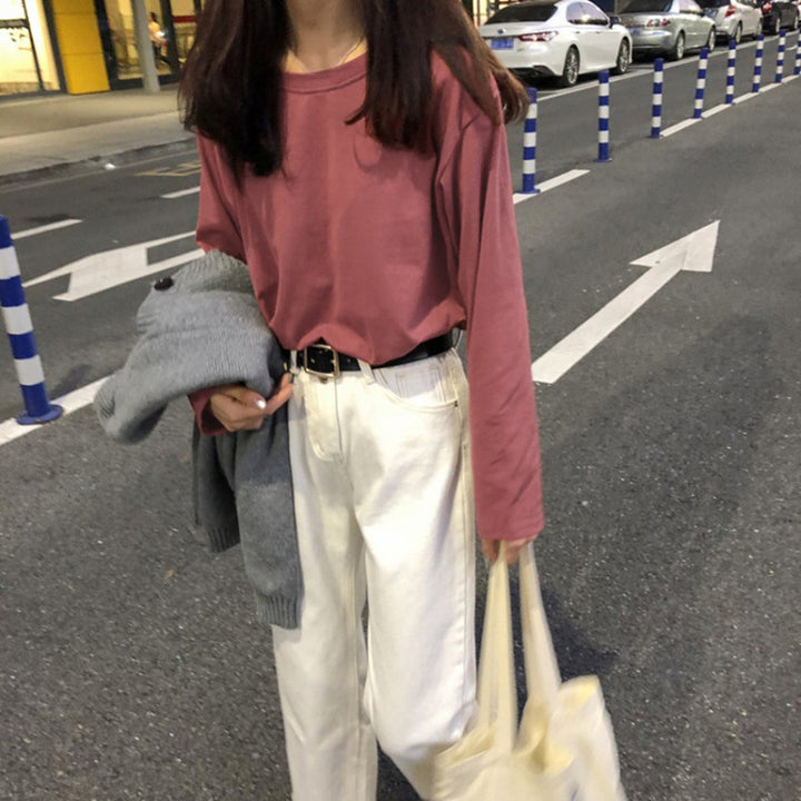 Women's Long Sleeve Shirt with Casual Cut and Timeless Design