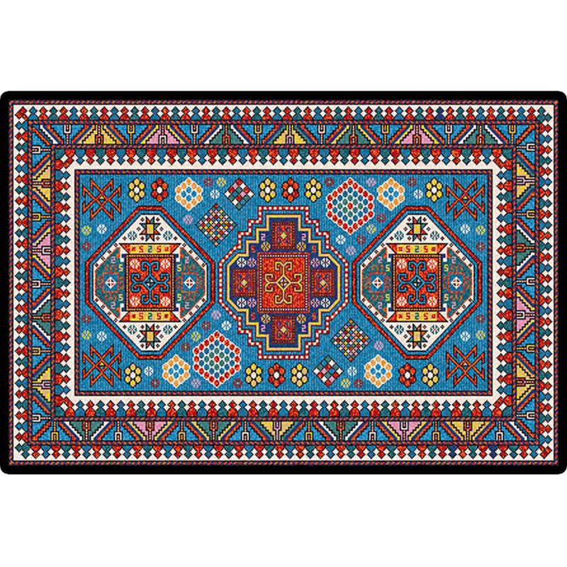 Lisslune | Turkish symmetrical geometric pattern rug Multicolored polypropylene rug Pet-friendly Non-slip Stain-resistant rug for hallway
