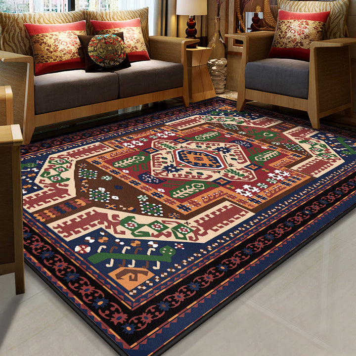 Lisslune | Stralendel Multi-colored Flower Rug Synthetic Moroccan Rug Washable Pet-friendly Non-slip Rug for Room