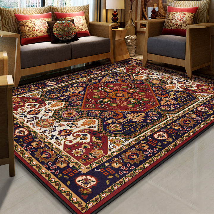 Lisslune | Stralendel Multi-colored Flower Rug Synthetic Moroccan Rug Washable Pet-friendly Non-slip Rug for Room