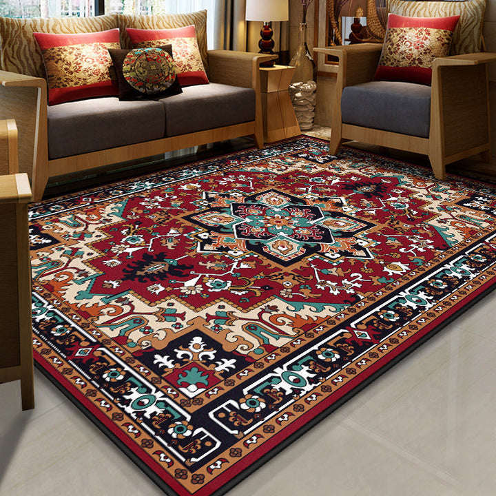 Lisslune | Stralendel Multi-colored Flower Rug Synthetic Moroccan Rug Washable Pet-friendly Non-slip Rug for Room