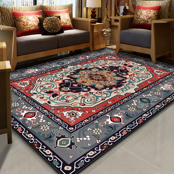 Lisslune | Stralendel Multi-colored Flower Rug Synthetic Moroccan Rug Washable Pet-friendly Non-slip Rug for Room