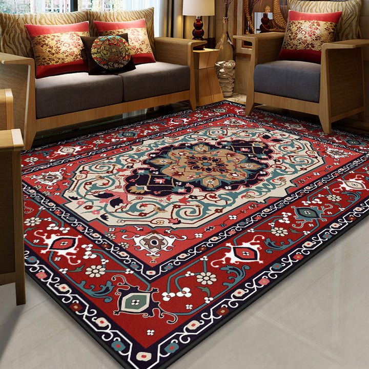 Lisslune | Stralendel Multi-colored Flower Rug Synthetic Moroccan Rug Washable Pet-friendly Non-slip Rug for Room