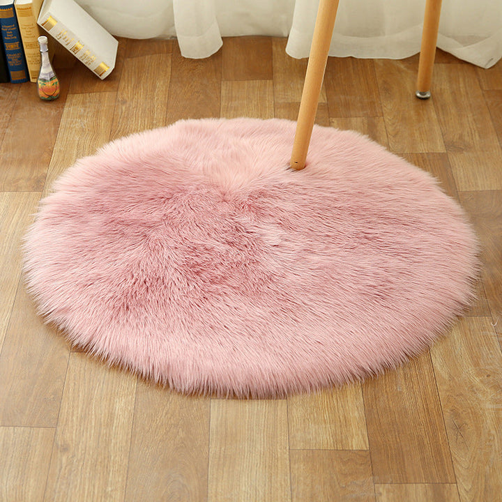 Lisslune | Comfort Girls' Room Foot Mat Multicolor Plain Rug Shag Pet Friendly Machine Washable Non-Slip Rug