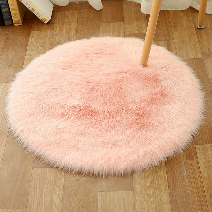 Lisslune | Comfort Girls' Room Foot Mat Multicolor Plain Rug Shag Pet Friendly Machine Washable Non-Slip Rug