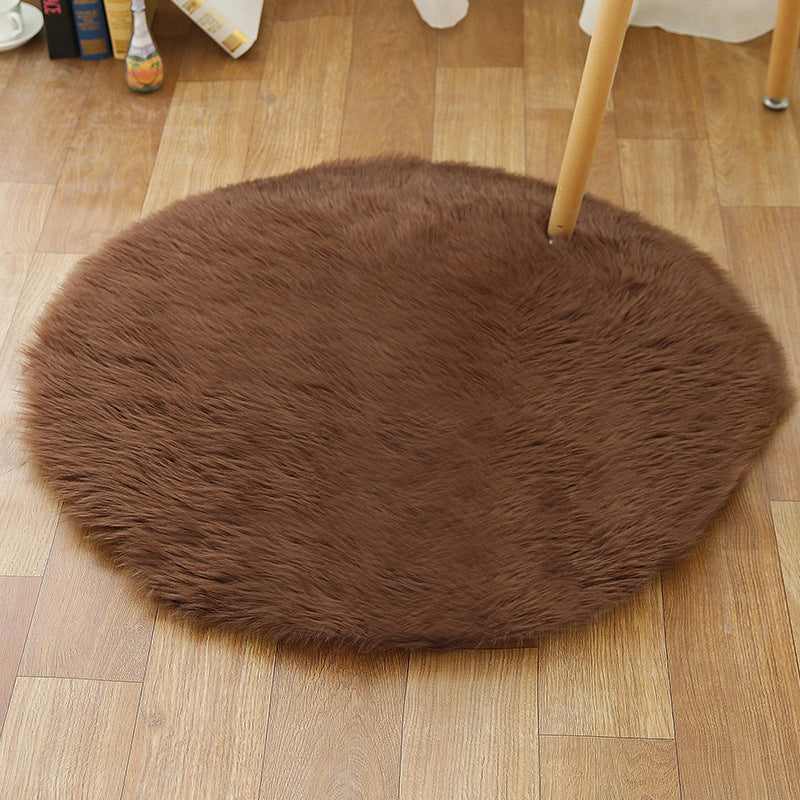 Lisslune | Comfort Girls' Room Foot Mat Multicolor Plain Rug Shag Pet Friendly Machine Washable Non-Slip Rug
