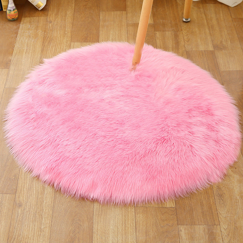 Lisslune | Comfort Girls' Room Foot Mat Multicolor Plain Rug Shag Pet Friendly Machine Washable Non-Slip Rug