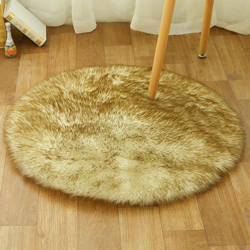 Lisslune | Comfort Girls' Room Foot Mat Multicolor Plain Rug Shag Pet Friendly Machine Washable Non-Slip Rug