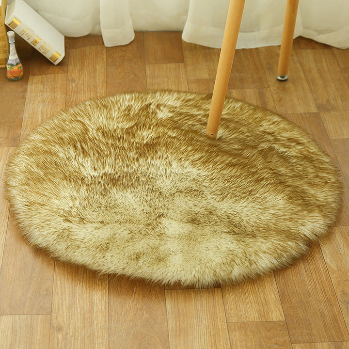 Lisslune | Comfort Girls' Room Foot Mat Multicolor Plain Rug Shag Pet Friendly Machine Washable Non-Slip Rug
