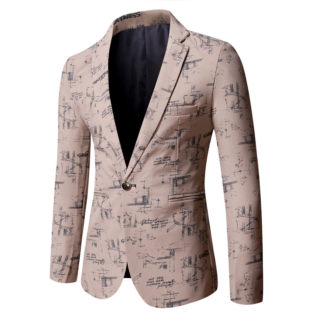 Men's elegant blazer with creative print design Lisslune