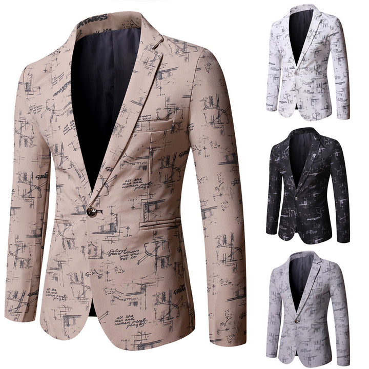 Men's elegant blazer with creative print design Lisslune
