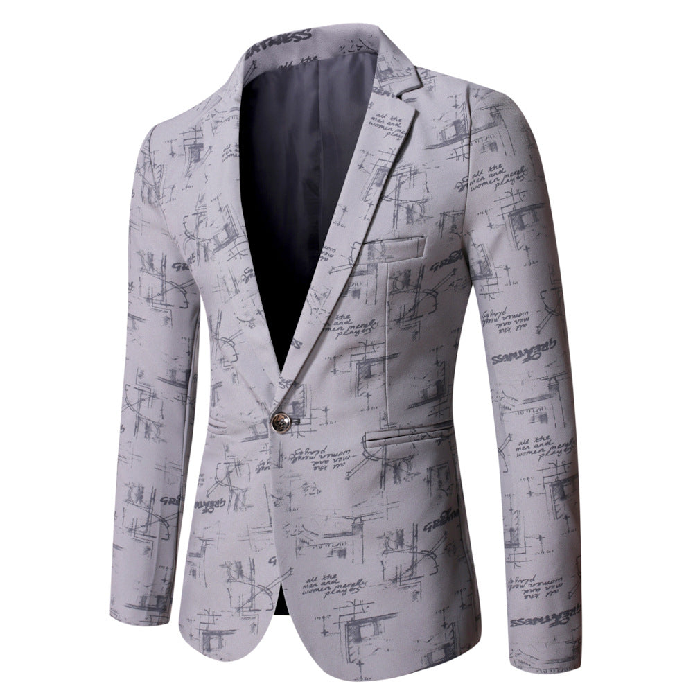 Men's elegant blazer with creative print design Lisslune