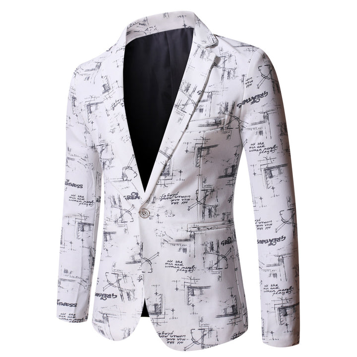 Men's elegant blazer with creative print design Lisslune