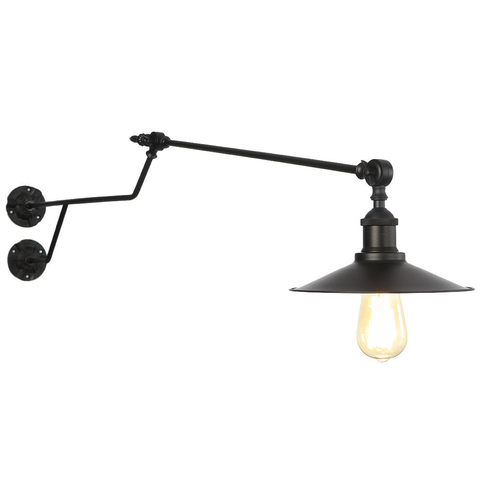Lisslune | Metal Black/Red/White Wall Lamp Cone Shade 1-Light Industrial Wall Lighting for Living Room