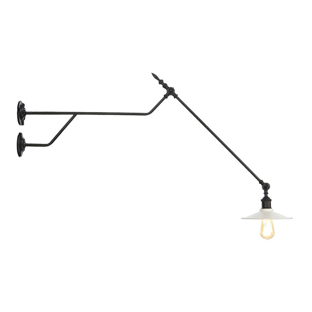 Lisslune | Metal Black/Red/White Wall Lamp Cone Shade 1-Light Industrial Wall Lighting for Living Room