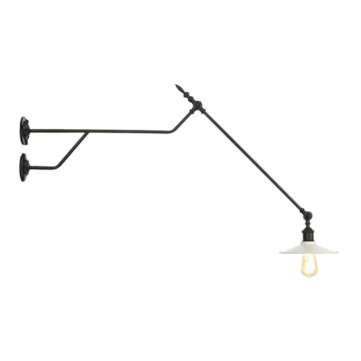 Lisslune | Metal Black/Red/White Wall Lamp Cone Shade 1-Light Industrial Wall Lighting for Living Room