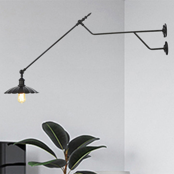 Skørter | Metal Matte Black Wall Lamp Barn/Bowl 1-Light Industrial Wall Lighting for Indoor