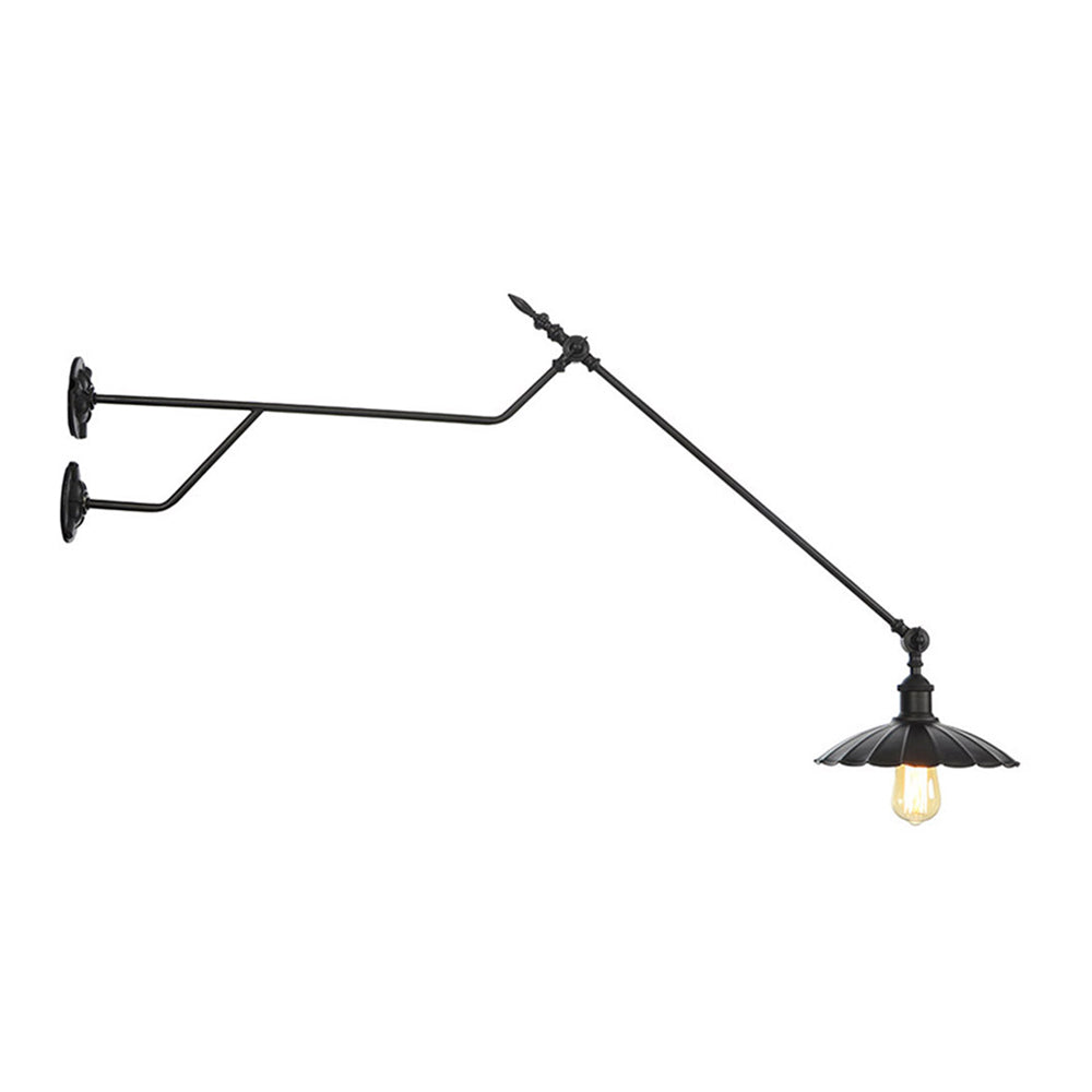 Skørter | Metal Matte Black Wall Lamp Barn/Bowl 1-Light Industrial Wall Lighting for Indoor