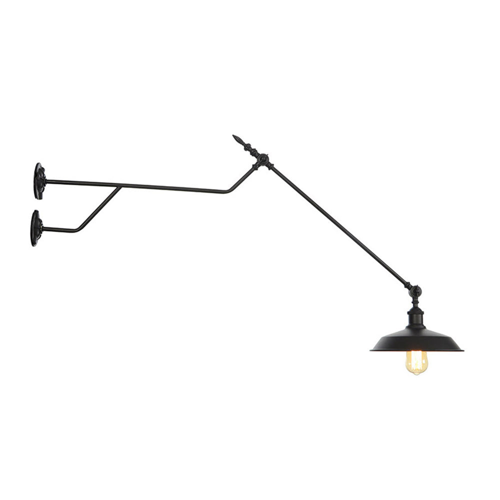 Skørter | Metal Matte Black Wall Lamp Barn/Bowl 1-Light Industrial Wall Lighting for Indoor