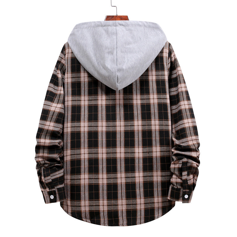 Men's Casual Flannel Shirt with Modern Hood Lisslune